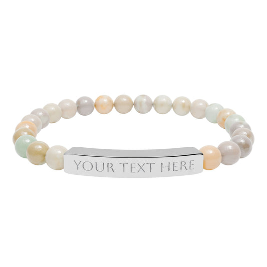 Custom Natural Stone Stretch Bar Bracelet